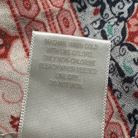 Westport 1962 Red & Blue Button-Down Tank Top Lace Back Panel Womens Sz 2X BOHO - Picture 5 of 7